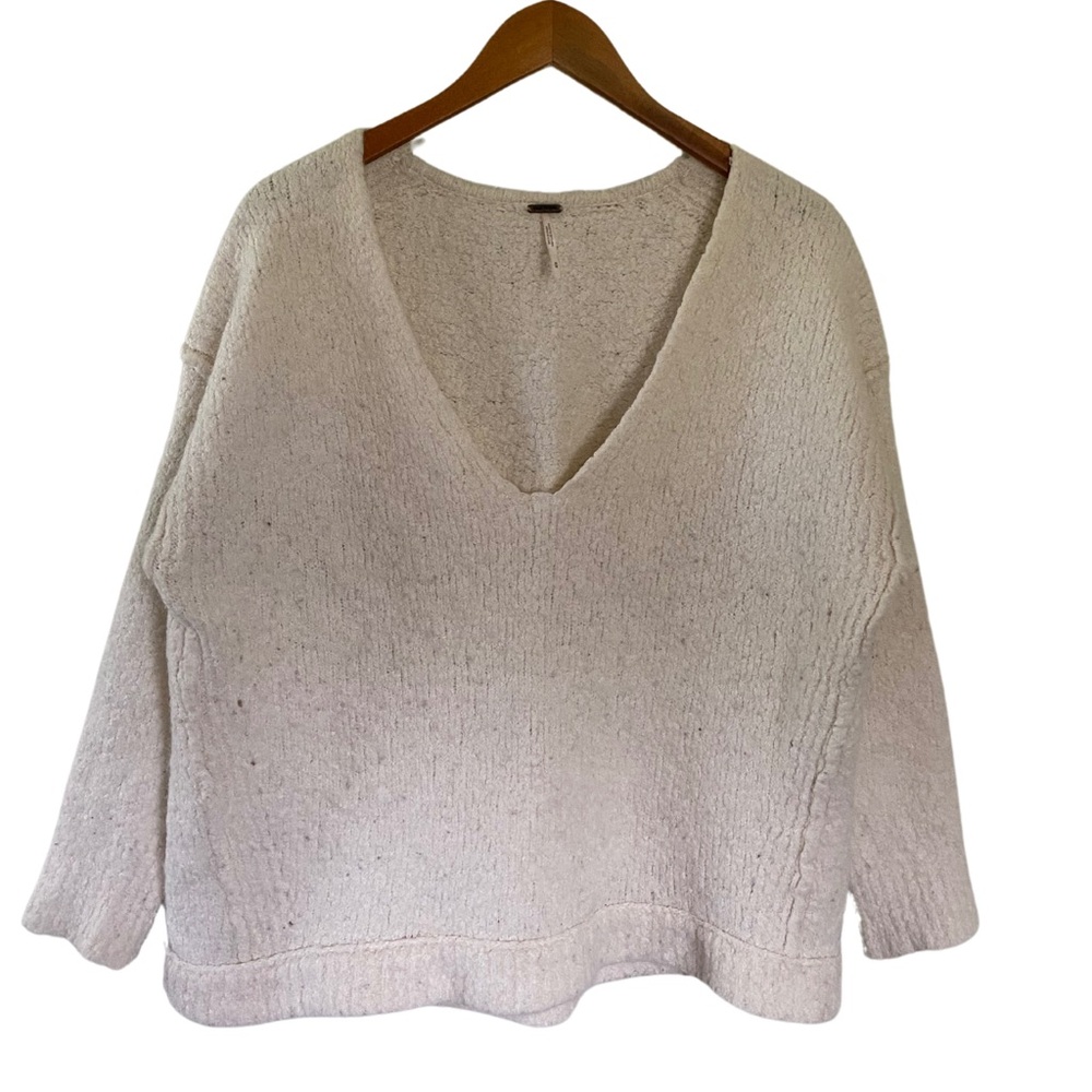 Free People Ivory Lofty Boucle Slouchy Alpaca Blend Sweater Women’s M